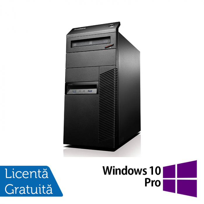 Calculator Lenovo Thinkcentre M93 Tower, Intel Pentium G3220 3.00GHz, 4GB DDR3, 250GB SATA + Windows 10 Pro [1]