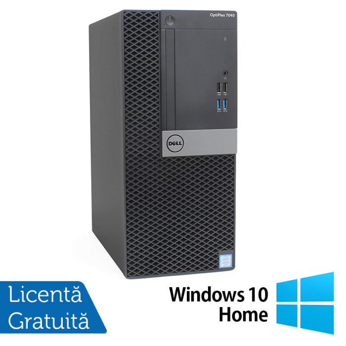 Calculator Refurbished DELL OptiPlex 7040 Tower, Intel Core i5-6500 3.20GHz, 8GB DDR4, 256GB SSD, DVD-RW + Windows 10 Home [1]
