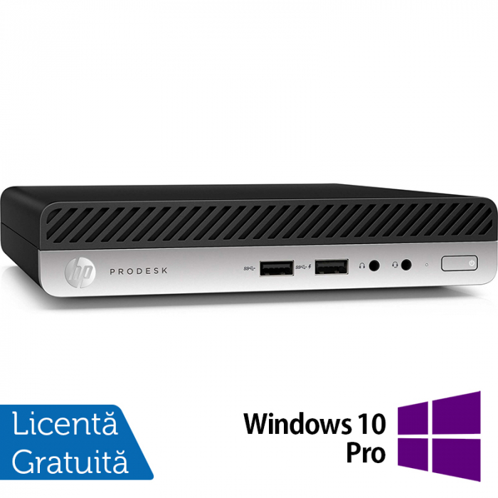 Calculator Refurbished HP ProDesk 400 G4 Mini PC, Intel Core i5-8500T 2.10 - 3.50GHz, 8GB DDR4, 256GB SSD + Windows 10 Pro [1]