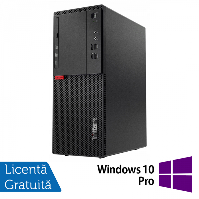 Calculator Refurbished LENOVO M710T Tower, Intel Core i3-6100 3.70GHz, 8GB DDR4, 128GB SSD, DVD-ROM + Windows 10 Pro [1]