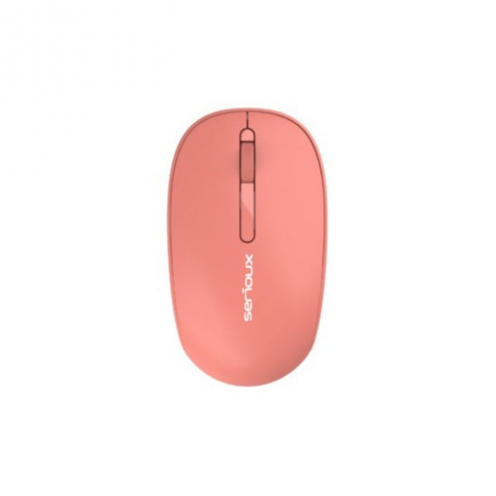 Mouse Wireless Serioux Spark 215, 1000 dpi, click silentios, roz/portocaliu [2]