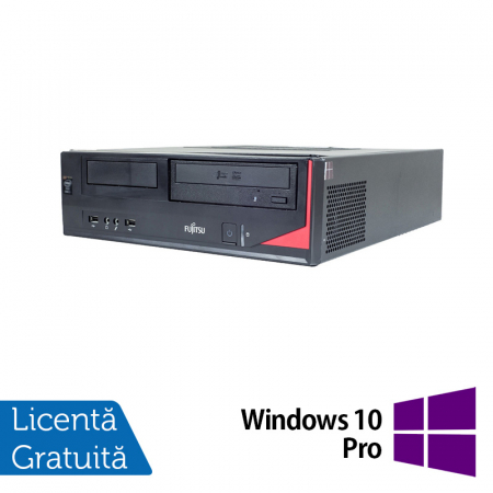 Calculatoare Refurbished - Calculator Fujitsu E420 Desktop, Intel Core i5-4460 3.20GHz, 4GB DDR3, 500GB SATA, DVD-RW + Windows 10 Pro