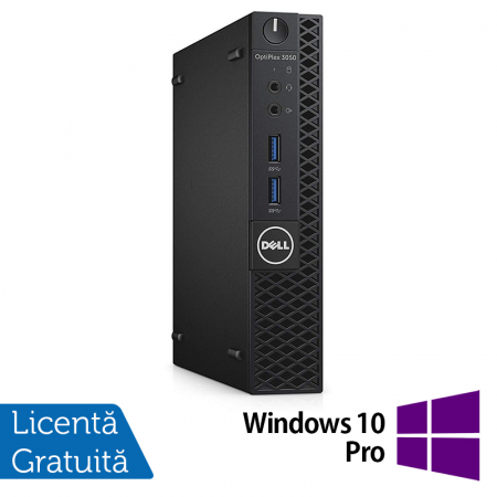 Calculatoare Refurbished - Calculator Refurbished DELL Optiplex 3050 MiniPC, Intel Core i3-6100T 3.20GHz, 8GB DDR4, 240GB SSD + Windows 10 Pro