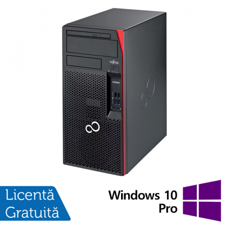 Calculatoare Refurbished - Calculator Refurbished Fujitsu P558 Tower, Intel Core i5-8400 2.80GHz, 16GB DDR4, 480GB SSD + Windows 10 Pro