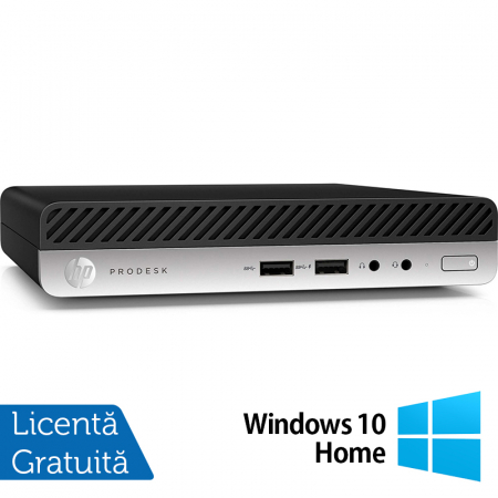 Calculatoare Refurbished - Calculator Refurbished HP ProDesk 400 G5 Mini PC, Intel Core i5-9500T 2.20 - 3.70GHz, 8GB DDR4, 256GB SSD + Windows 10 Home