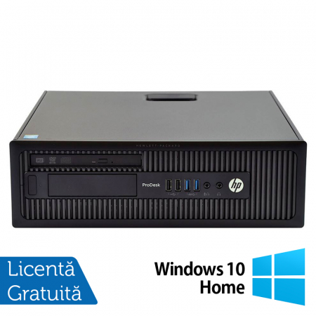 Calculatoare Refurbished - PC Refurbished HP ProDesk 600 G1 SFF, Intel Core i5-4570 3.20GHz, 8GB DDR3, 128GB SSD, DVD-ROM + Windows 10 Home