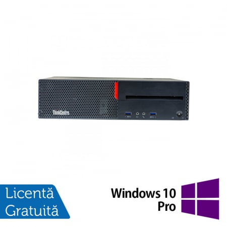 Calculatoare Refurbished - Calculator Refurbished LENOVO ThinkCentre M800 SFF, Intel Core i3-6100 3.70GHz, 8GB DDR4, 128GB SSD + Windows 10 Pro
