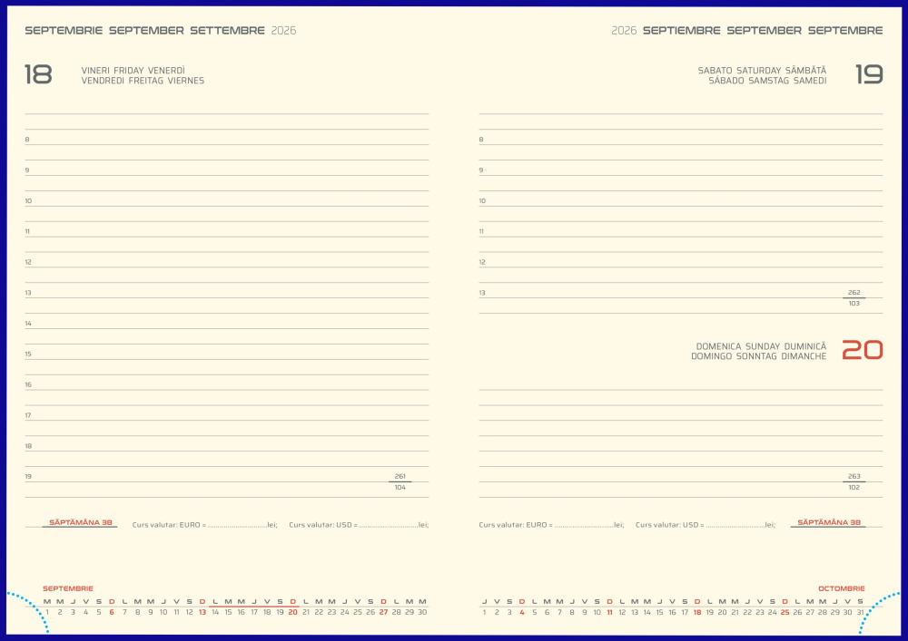 Agenda Lux A5 cu clapa, Interior datat detasabil, Cometa [3]