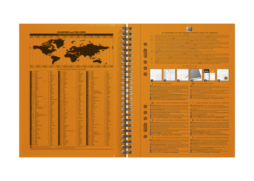 AGENDA ORG OXFORD INTERNATIONAL NOTEBOOK A5+ 80F SPIRA PEFC DICTANDO PORTOCALIU [2]