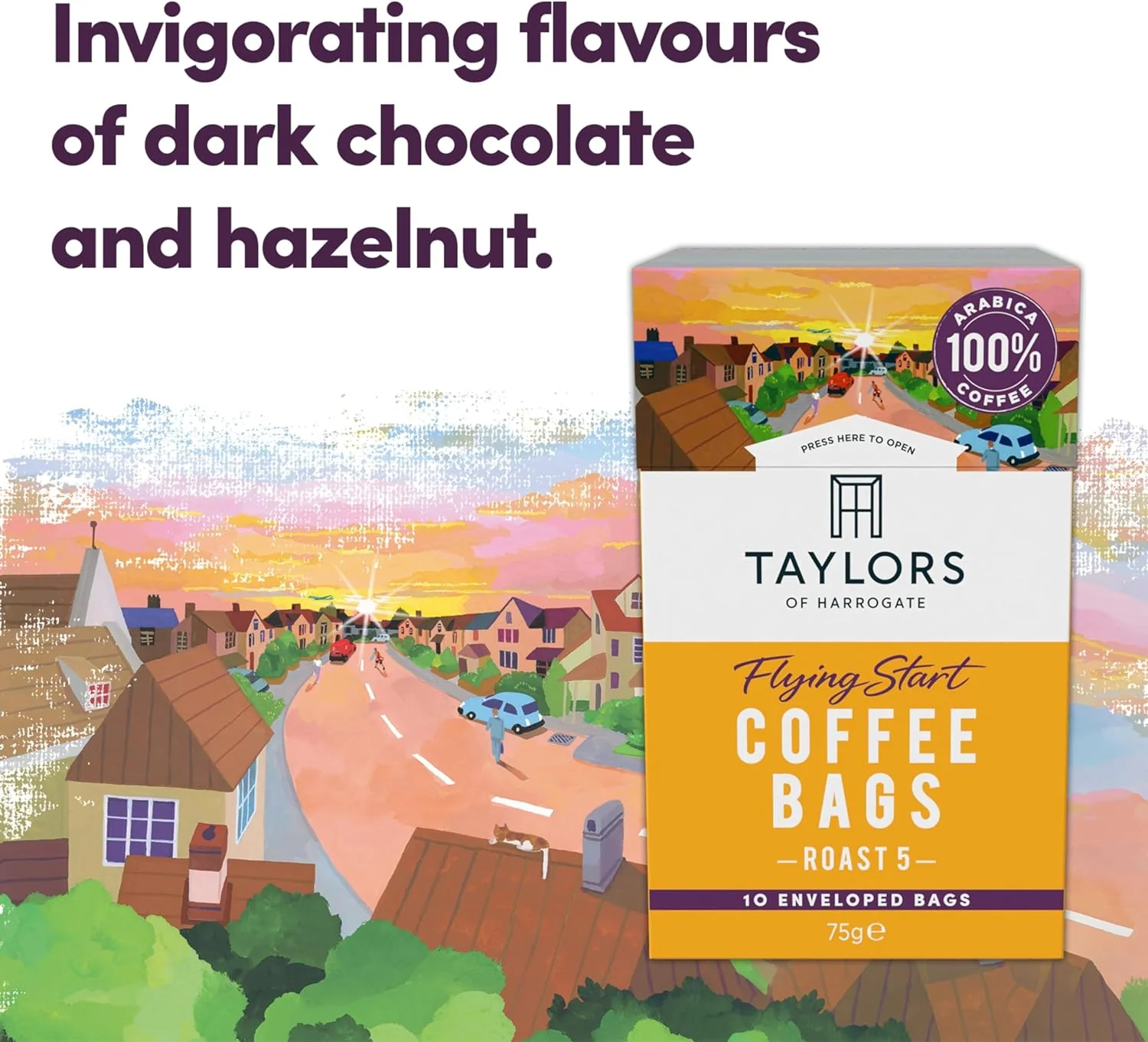Cafea plicuri Flying Start, Taylors of Harrogate, 100% Arabica, 10 bucati, 75 g [2]
