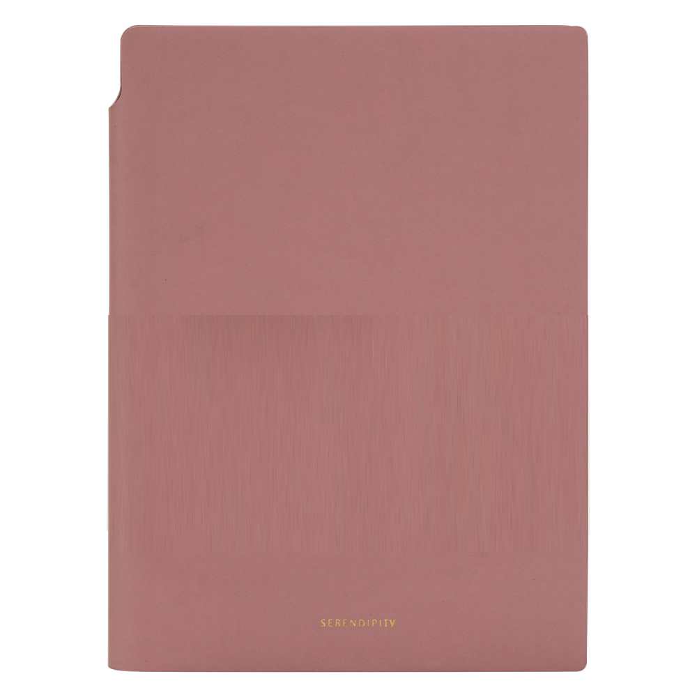 Caiet de birou A5 112 file 80g dictando, coperta piele eco, Deli, roz [2]