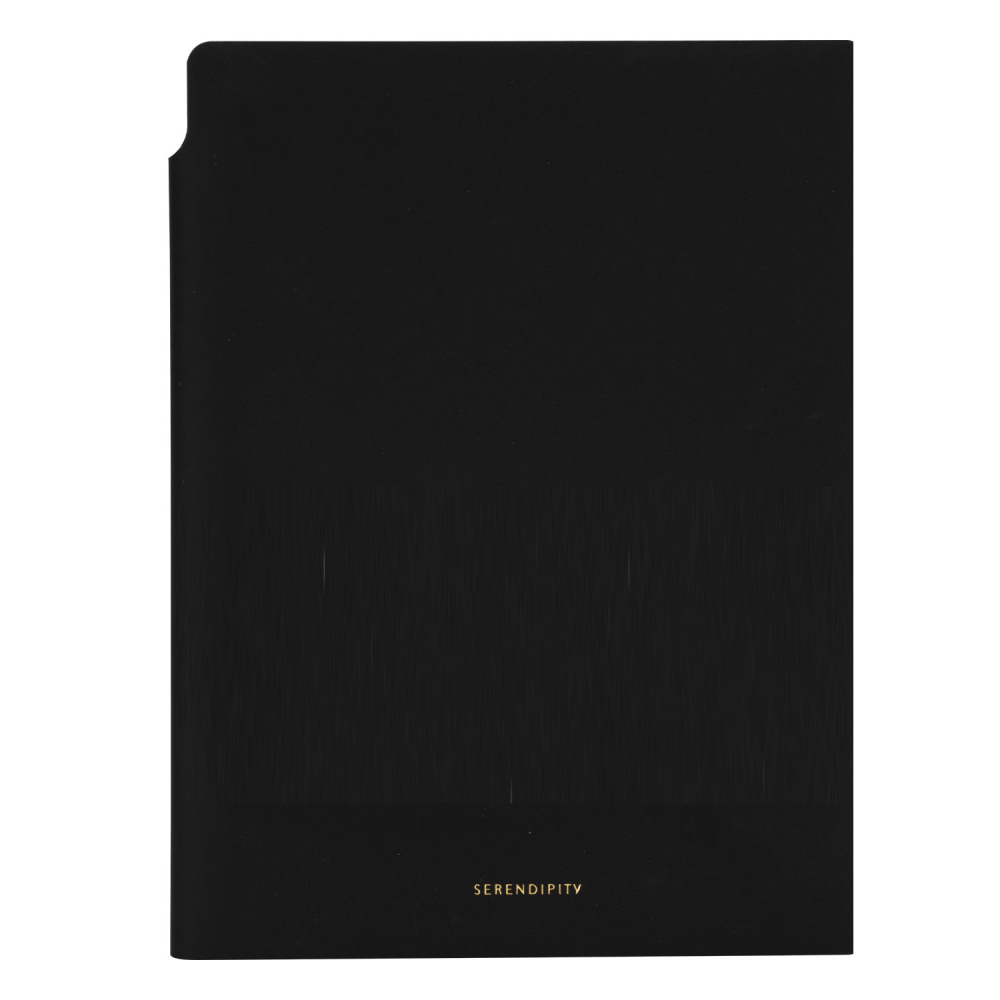 Caiet de birou A5 112 file 80g dictando, coperta piele eco, Deli, negru [2]