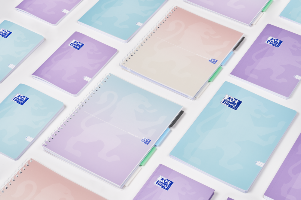 CAIET ORG OXFORD PROJECT BOOK A4 80F SCRIBZEE SPIRA PEFC PATRATELE GRADIENT PASTEL DIVERSE CULORI [1]