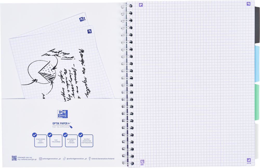 CAIET ORG OXFORD PROJECT BOOK A4 80F SCRIBZEE SPIRA PEFC PATRATELE GRADIENT PASTEL DIVERSE CULORI [5]