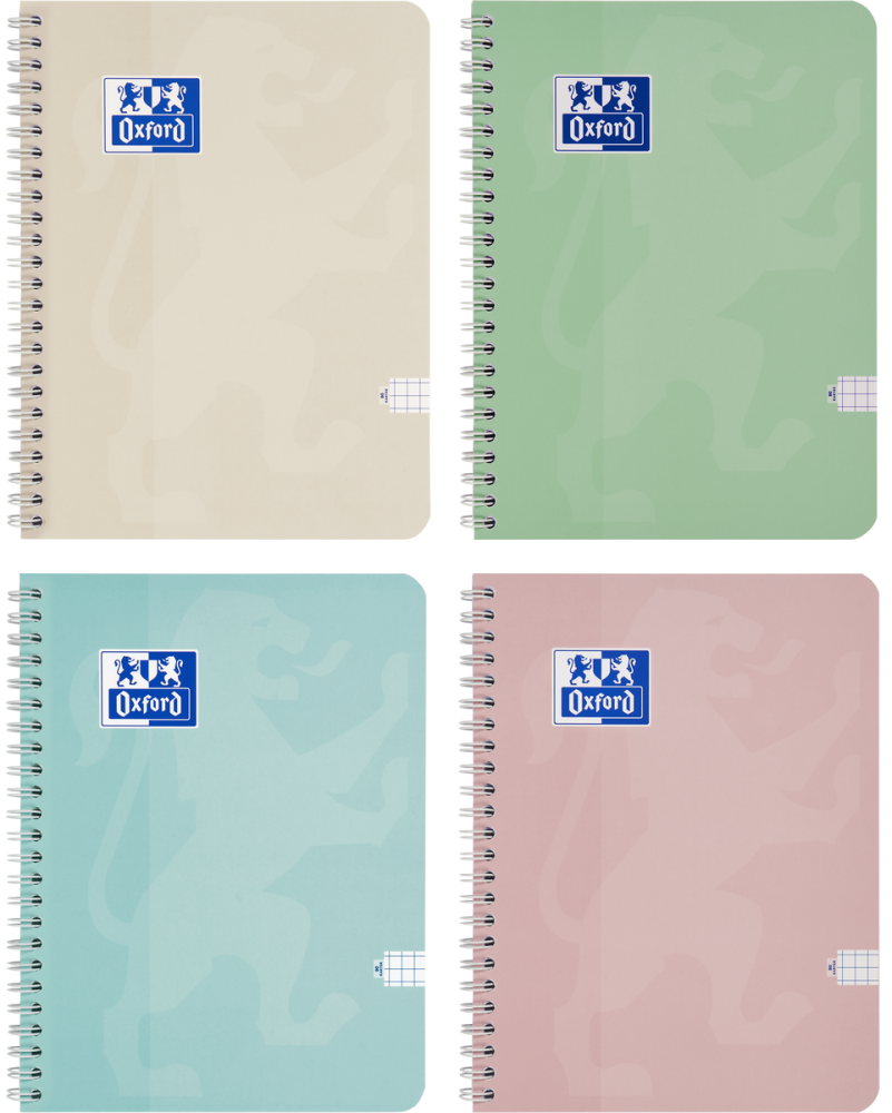 CAIET OXFORD TOUCH PASTEL A4 80F SPIRA SCRIBZEE PEFC PATRATELE DIVERSE CULORI PASTEL [6]