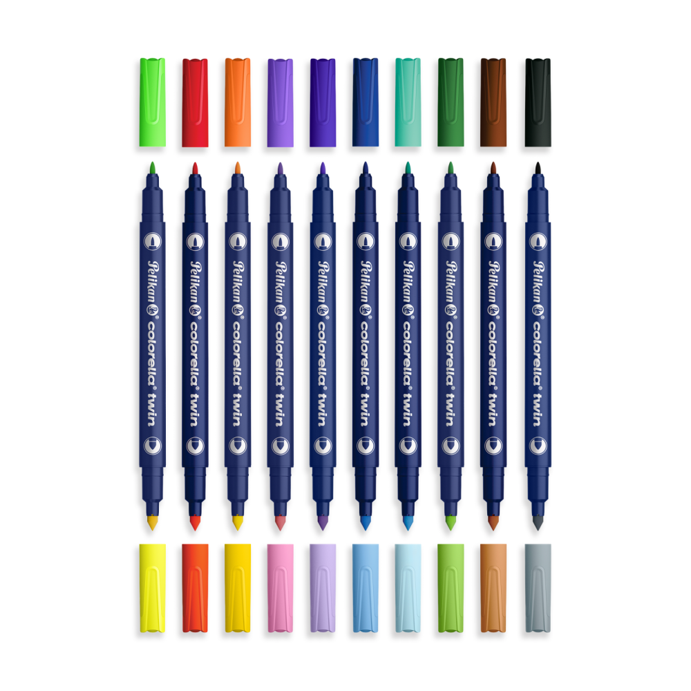 Carioci Pelikan Colorella Twin set 10 bucati = 20 culori + textmarker dublu [6]