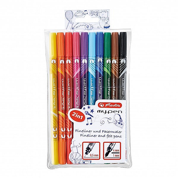 Carioca + fineliner 10 culori Herlitz My Pen [3]