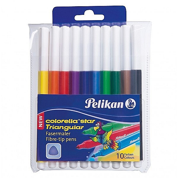 Carioci triunghiulare 10 culori Pelikan Colorella Star 303 [1]