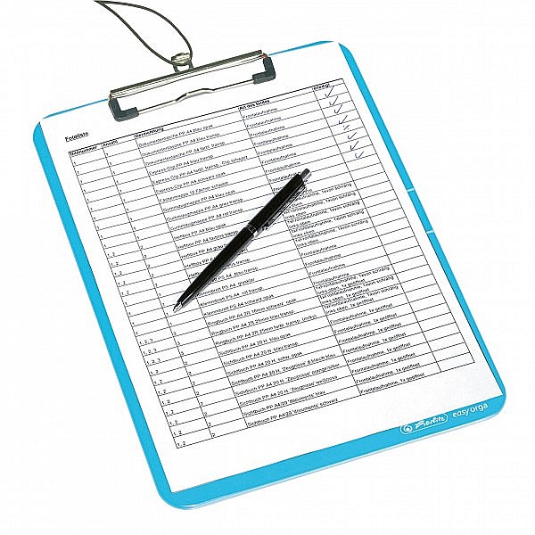 Clipboard simplu A4 Herlitz Easy Orga albastru transparent [2]