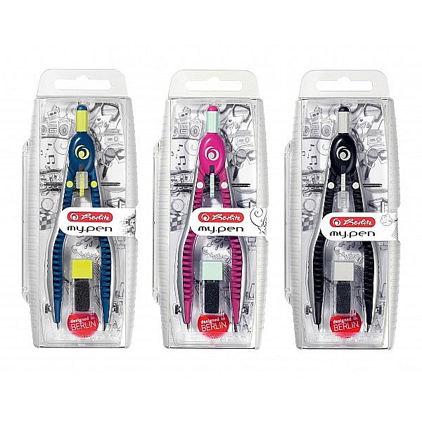 Compas cu setare rapida culoare -roz/turcoaz Herlitz My Pen [3]