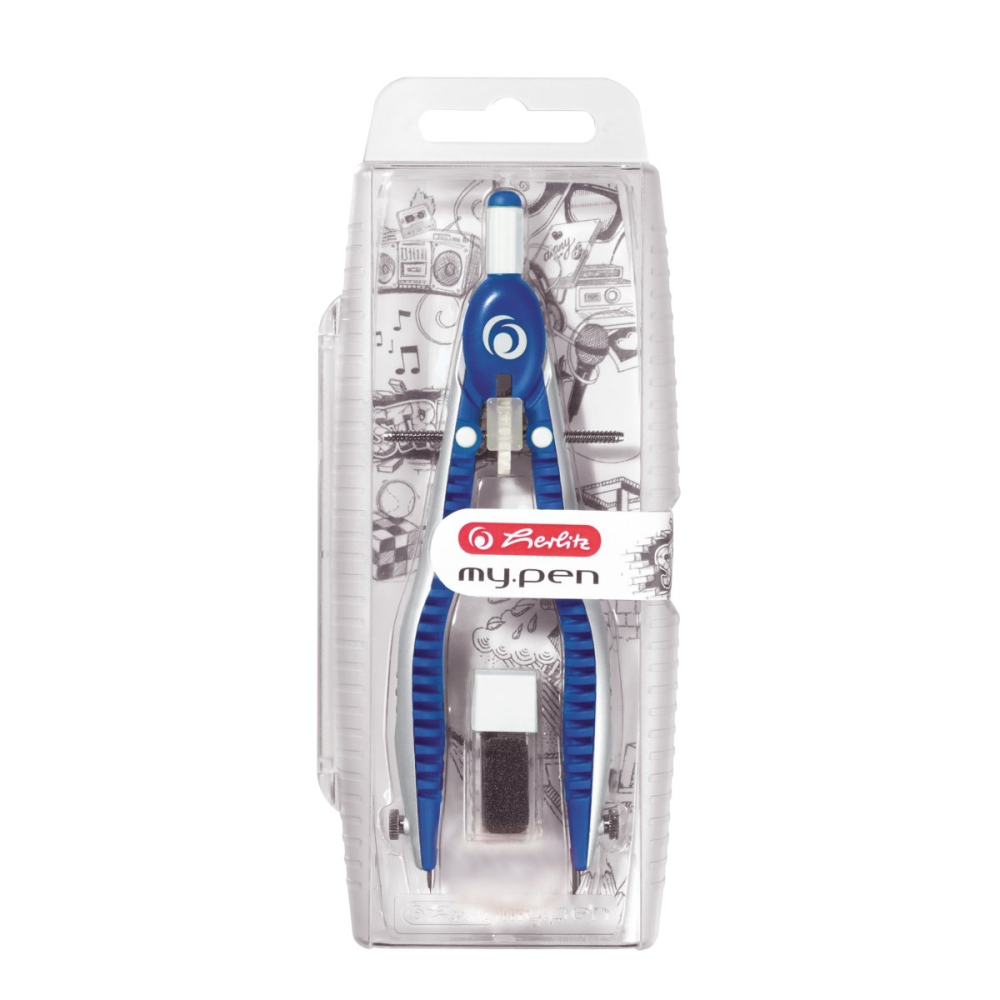 Compas Herlitz My.Pen cu setare rapida - Albastru/Alb [2]