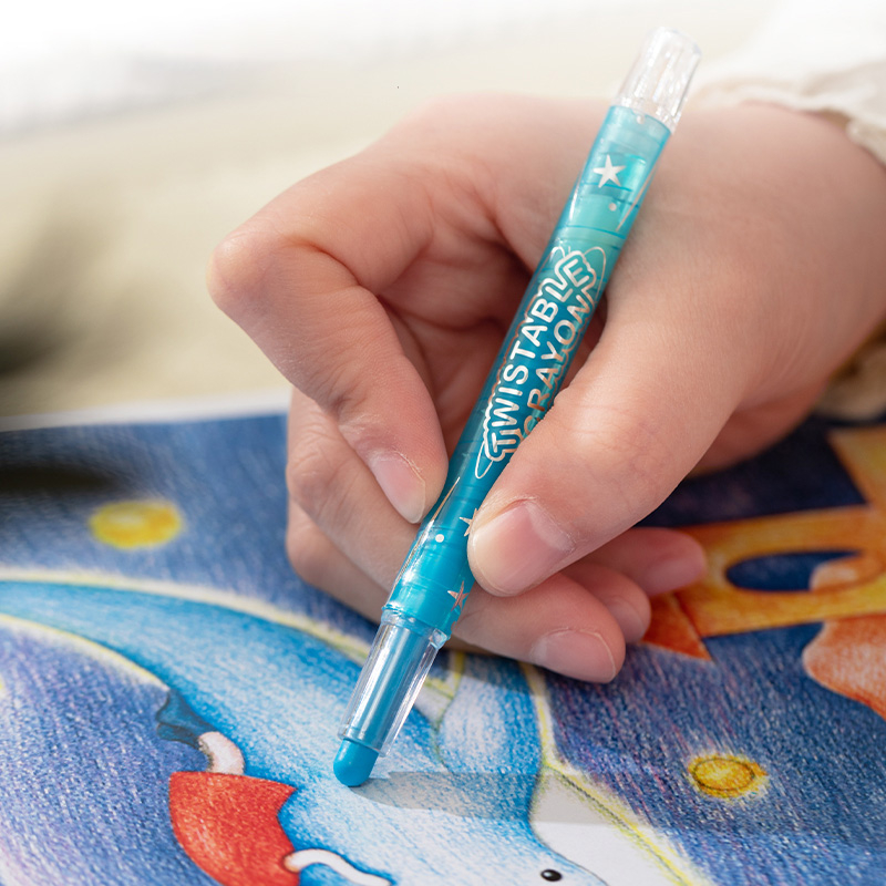 Creioane cerate retractabile 12 culori Deli [3]