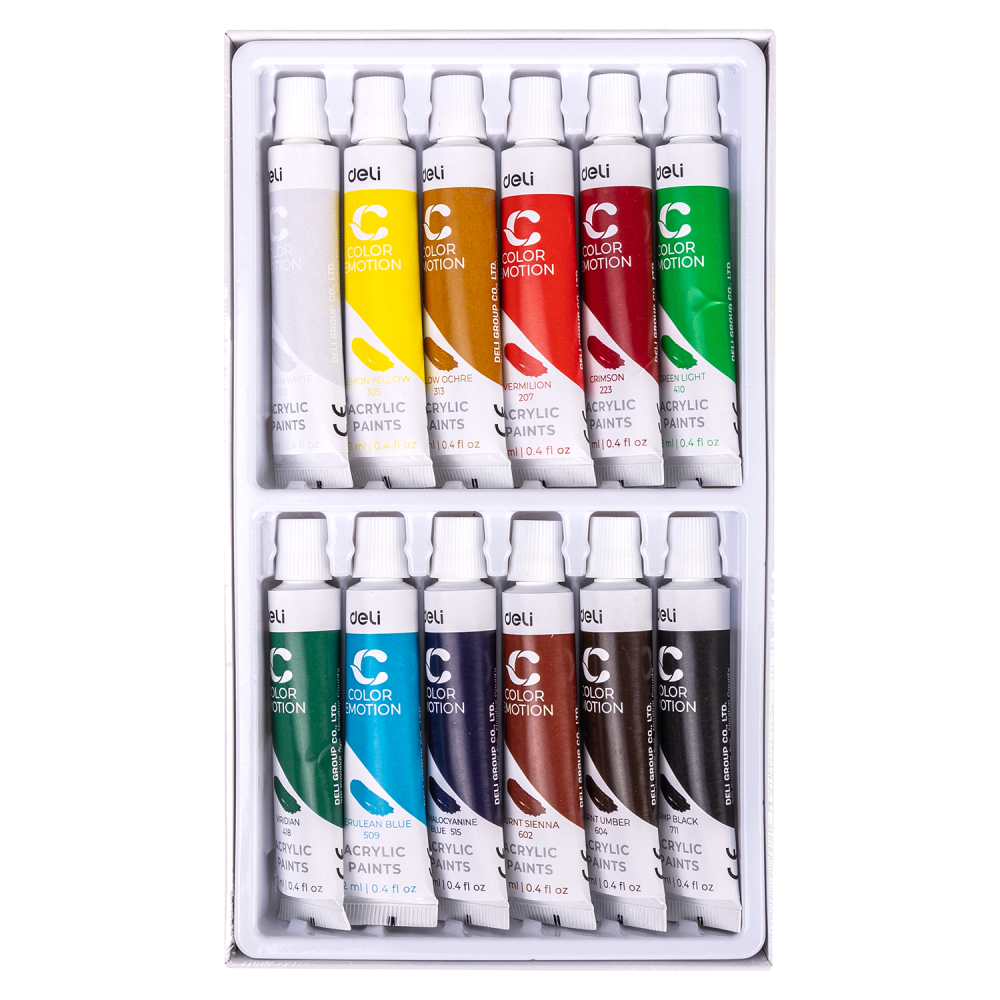 Culori acrilice 12 culori 12 ml Deli Color Emotion [5]