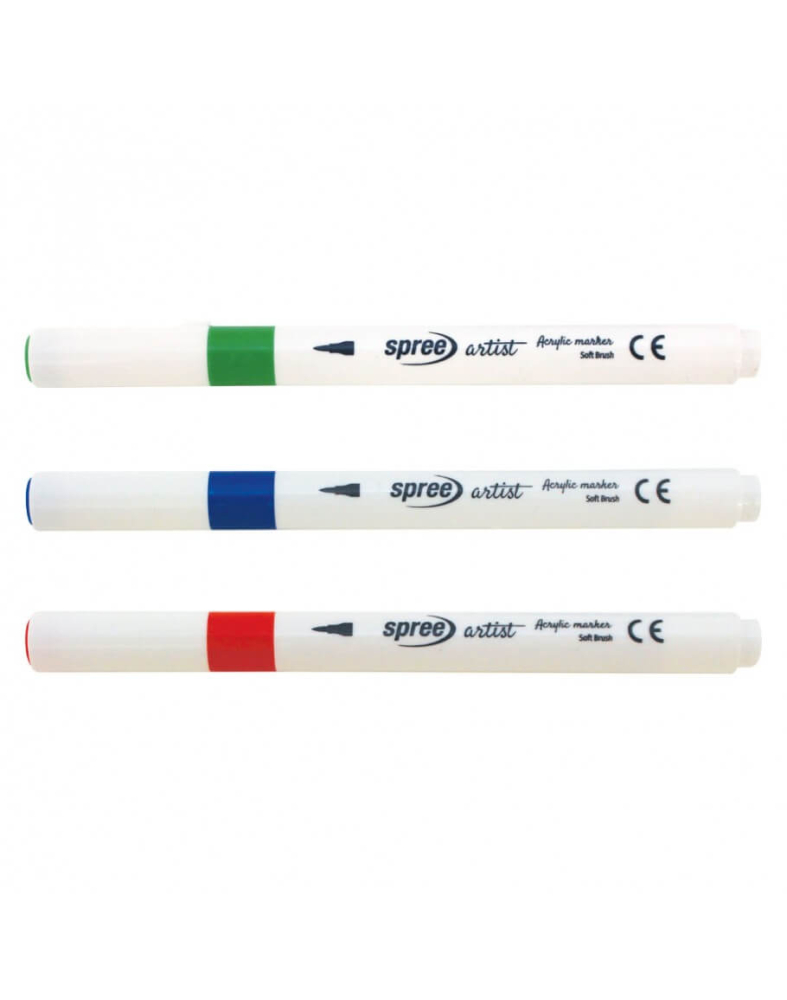 Marker acrilic cu varf pensula 24 culori Spree [5]