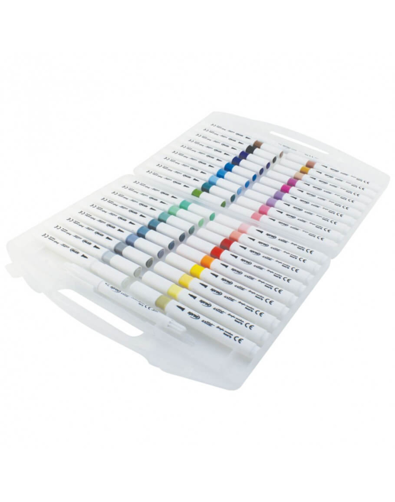 Marker acrilic triunghiular cu varf pensula, 36 culori + 2 negre, Spree [2]