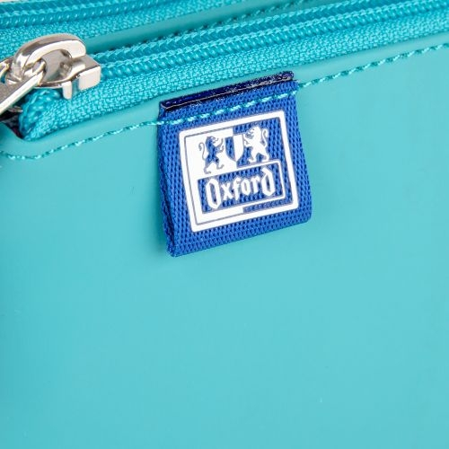 Penar Oxford 2 Zip Turcoaz, etui cu 2 fermoare, interior floral [3]