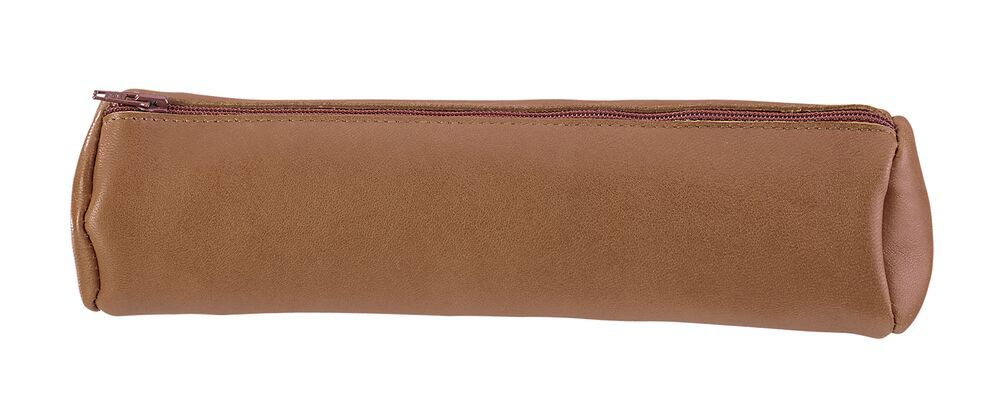 Penar etui rotund Oxford din piele naturala, caramel [2]