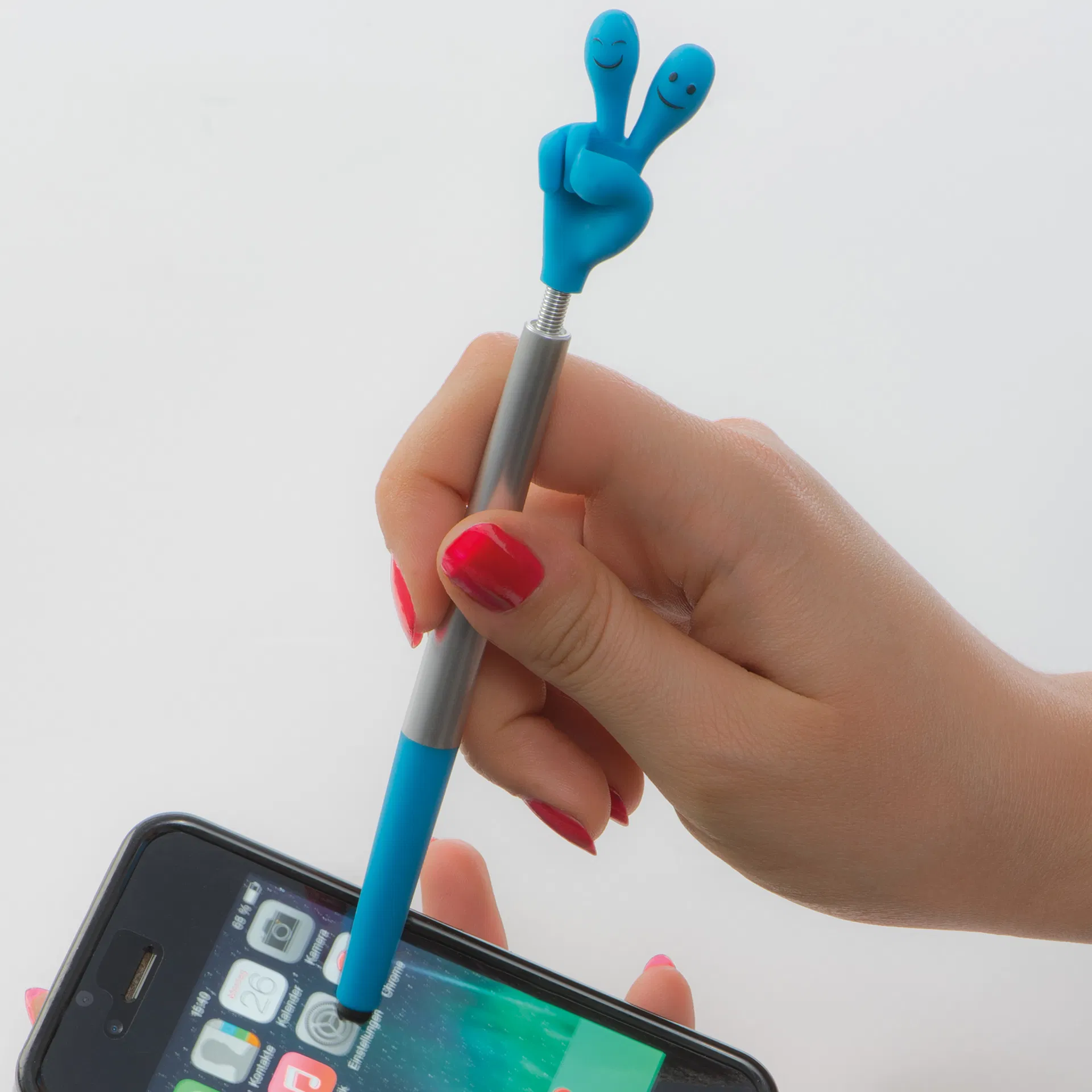 Pix stylus cu mana flexibila antistres - Point Smiley, rosu [2]