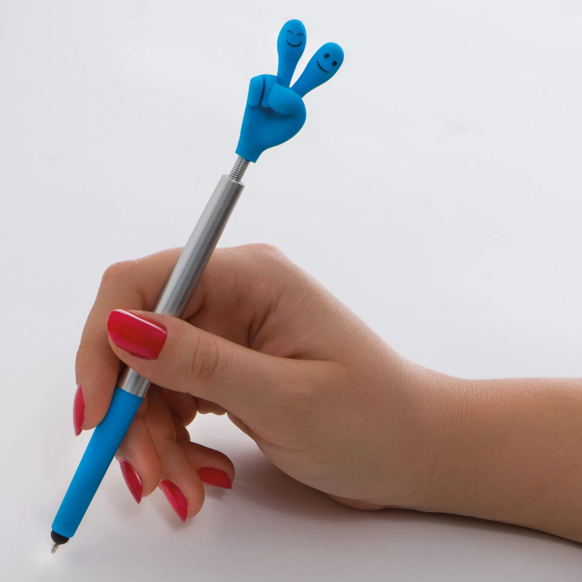 Pix stylus cu mana flexibila antistres - Victory Smiley, turcoaz [3]