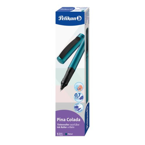 ROLLER PINA COLADA 0.7MM +1REZERVA ALBASTRU PETROL METALIZAT CUTIE CARTON [3]