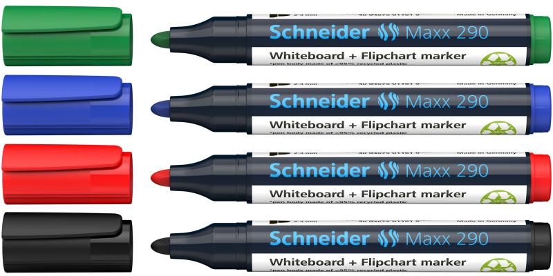 Set 4 markere pentru tabla alba/whiteboard si flipchart Schneider 290 [4]