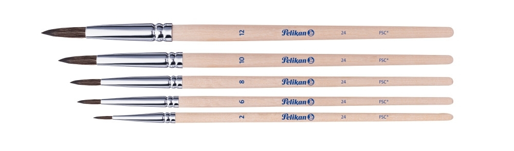 Set 5 pensule cu varf rotund Pelikan Starter (Nr. 2, 4, 8, 10, 12) [3]