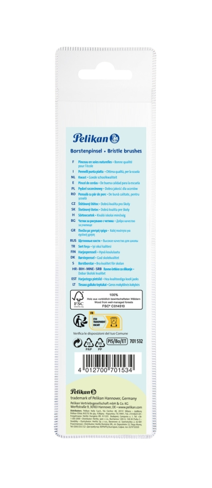 Set 5 pensule cu varf lat Pelikan Starter (Nr. 2, 4, 8, 10, 12) [2]