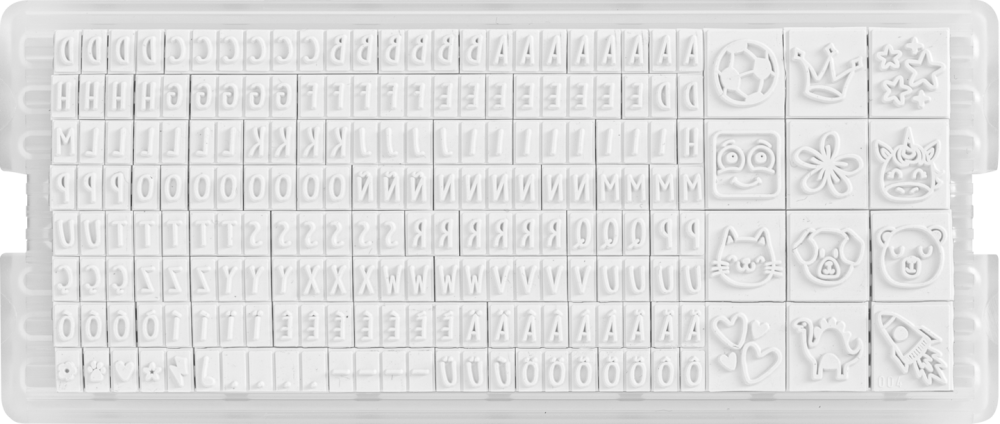 Stampila pentru textile, cu set de litere, Marky DIY albastru [3]