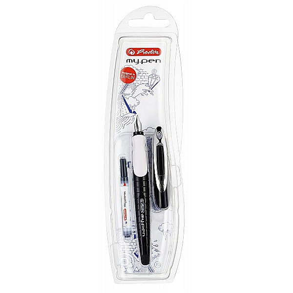 Stilou Herlitz My Pen M negru/alb blister [1]