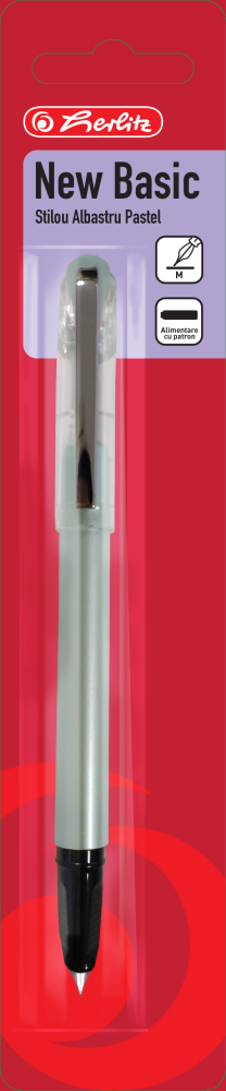 Stilou Herlitz cu penita ascunsa (M), New Basic albastru pastel [1]
