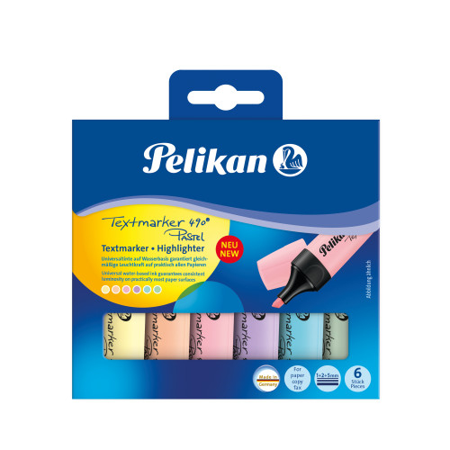 Textmarker Pelikan, set 6 culori pastel, varf 1-5 mm [2]