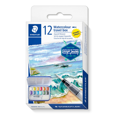 Acuarele - Acuarele 12 culori cu pensula Staedtler Journey Travel Box