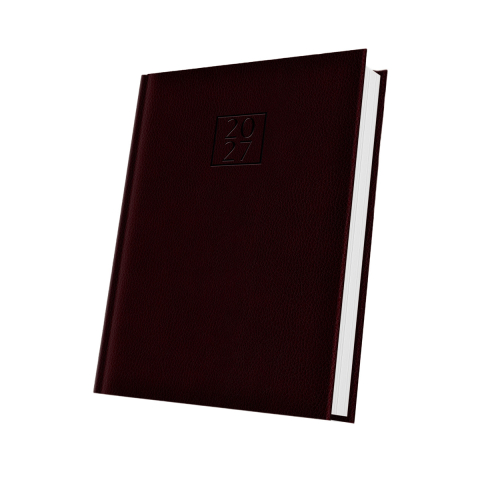 Agende - AGENDA DATATA A5 352PAG DELUXE EDOLO COPERTA PIELE SINTETICA ROSU BURGUNDY 2027