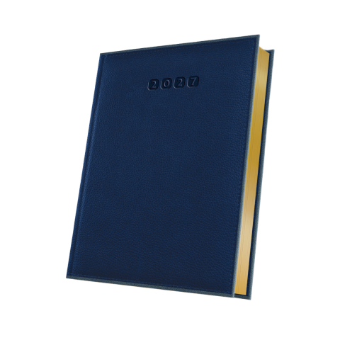 Agende - AGENDA DATATA A5 352PAG PREMIUM DELUXE ALGHERO COPERTA PIELE SINTETICA GRI/ALBASTRU FOLIO AURIU 2027
