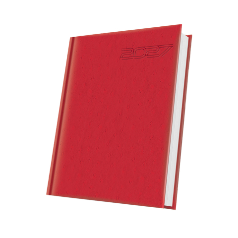 Agende - AGENDA DATATA A5 352PAG PREMIUM DELUXE ARNO COPERTA PIELE SINTETICA ROSU RUBIN FOLIO AURIU 2027
