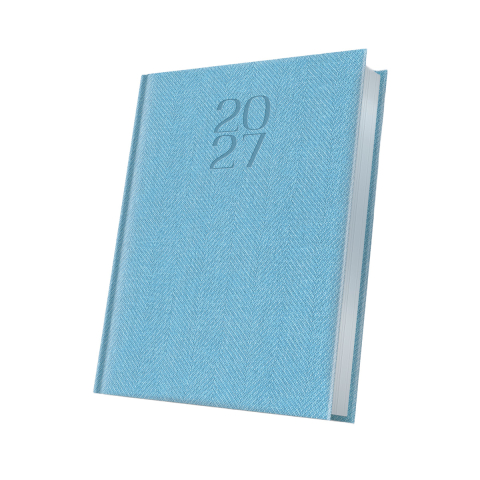 Agende - AGENDA DATATA A5 352PAG PREMIUM DELUXE BARD COPERTA PIELE SINTETICA ALBASTRU DESCHIS FOLIO ARGINTIU 2027