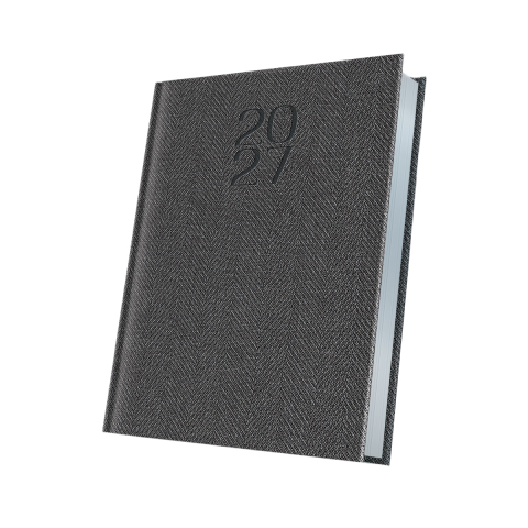 Agende - AGENDA DATATA A5 352PAG PREMIUM DELUXE BARD COPERTA PIELE SINTETICA GRI FOLIO ARGINTIU 2027