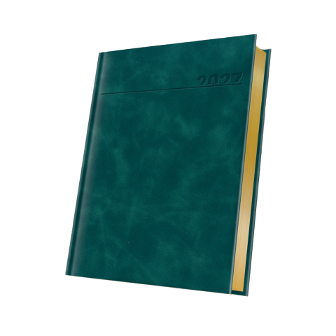 Agende - AGENDA DATATA A5 352PAG PREMIUM DELUXE CHIA COPERTA PIELE SINTETICAVERDE FOLIO ARGINTIU 2027