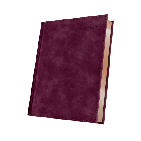 Agende - AGENDA DATATA A5 352PAG PREMIUM DELUXE CHIA SUPLE COPERTA PIELE SINTETICA BORDO FOLIO BRONZ 2027