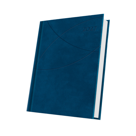 Agende - AGENDA DATATA A5 352PAG PREMIUM DELUXE FAVIGNANA COPERTA PIELE SINTETICA ALBASTRU NAVY FOLIO BRONZ 2027